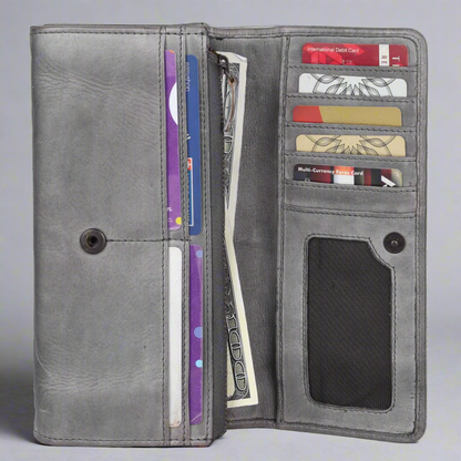 MET Women's Leather Clutch Wallet