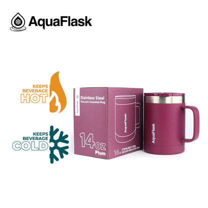 Aquaflask Thermobecher isoliert mit Deckel und Henkel 415ml (14 oz)