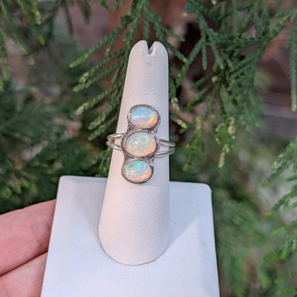 The Three Fates Ring – Three Opal Ring in Sterling Silver