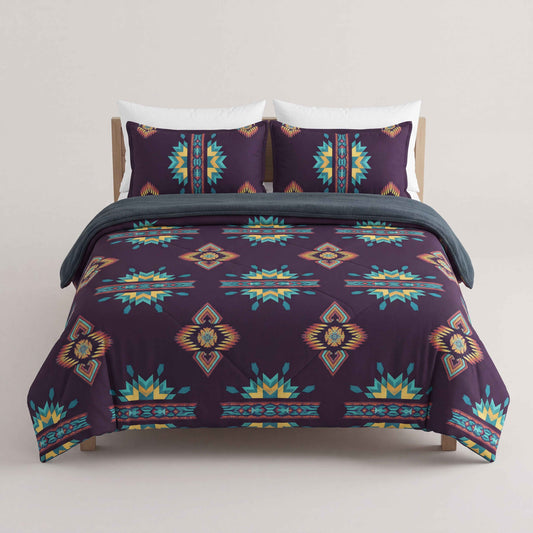 3PC SET  FLANNEL BORREGO (sherpa lined) purple
