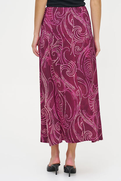 Women's Printed Woven Pull-On Flowing Skirt