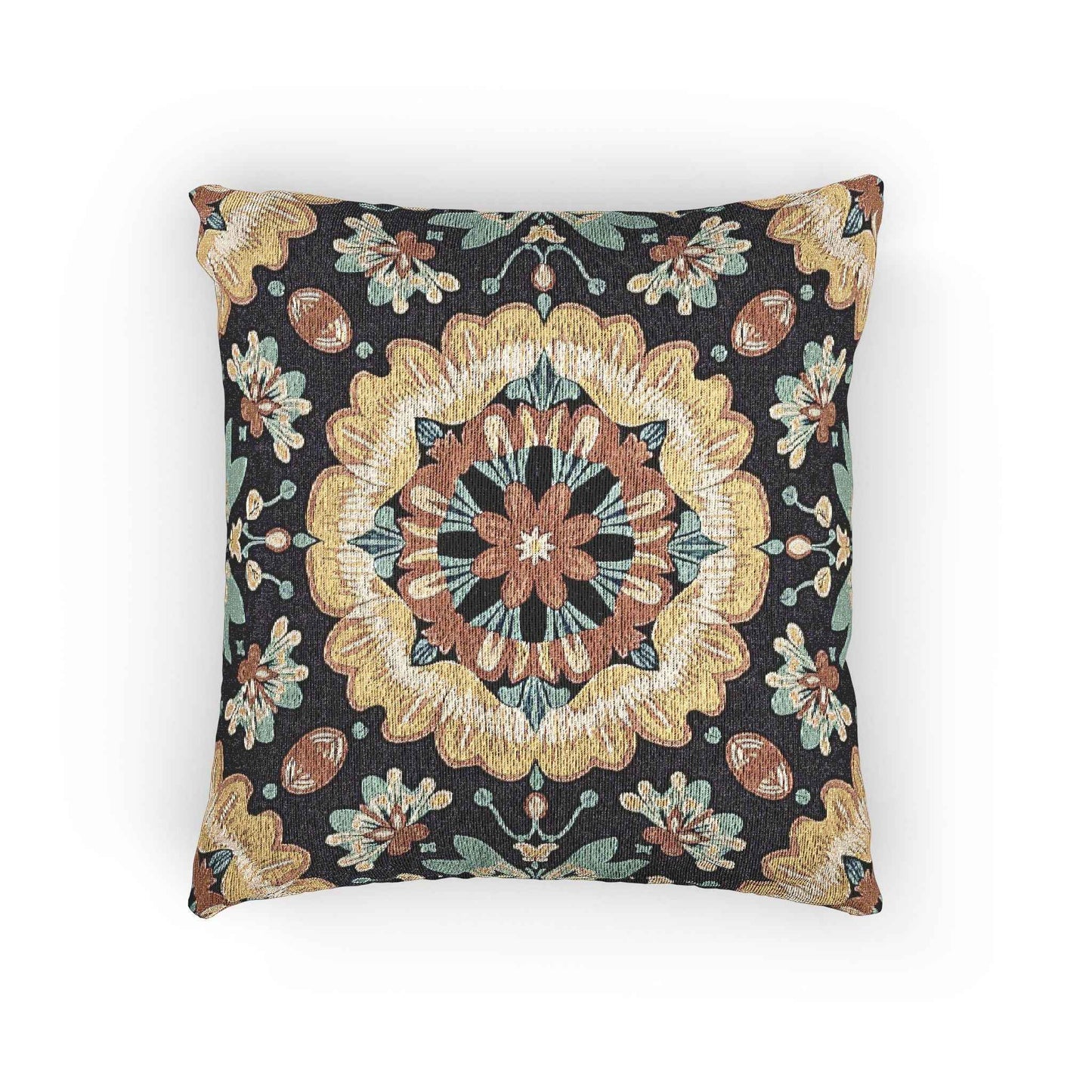 Boho Mandala Woven Pillow | Kilim Mosaic Cushion Cover