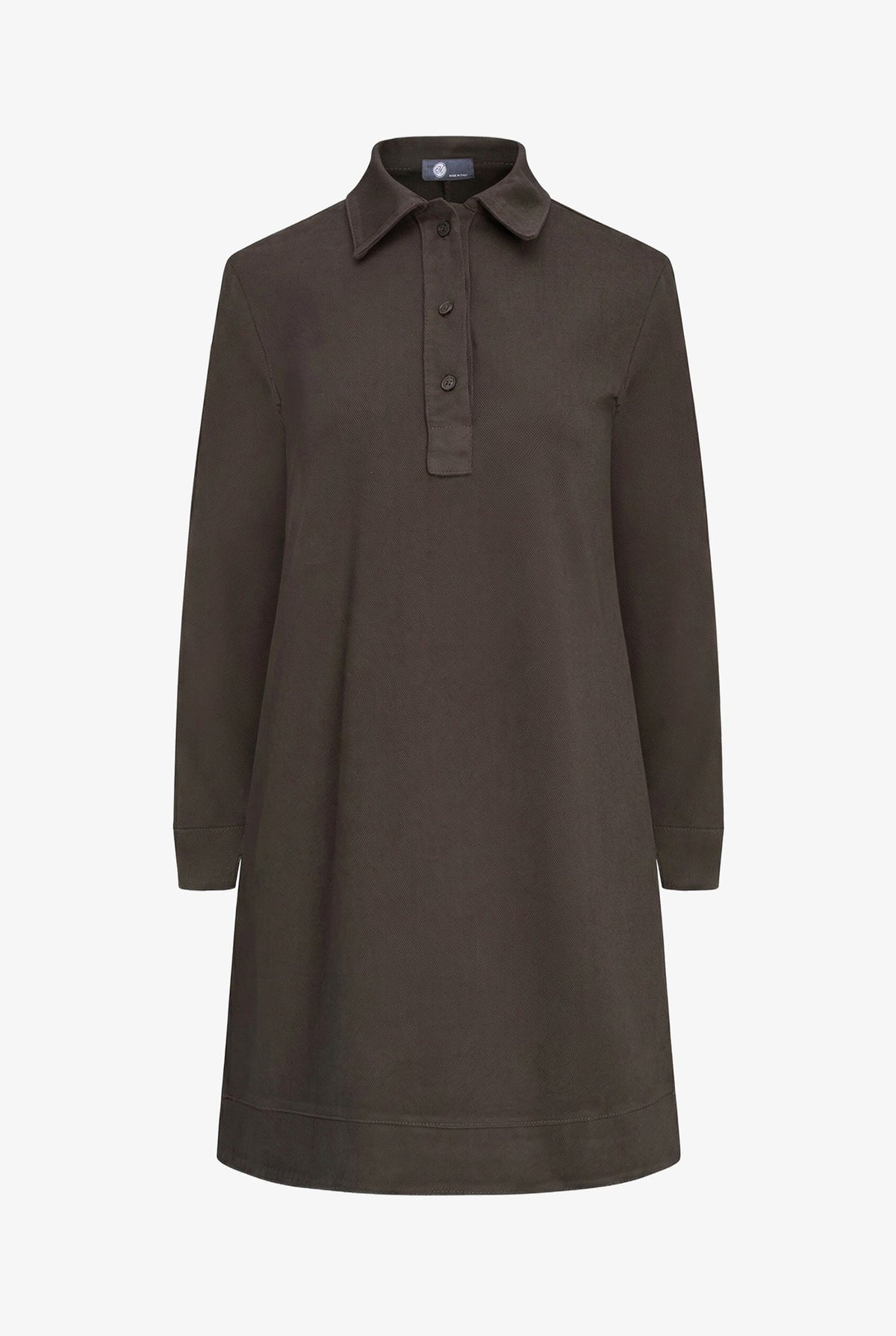 Women's A-Line Dress, Long Sleeves, Partial Button Placket & Pockets