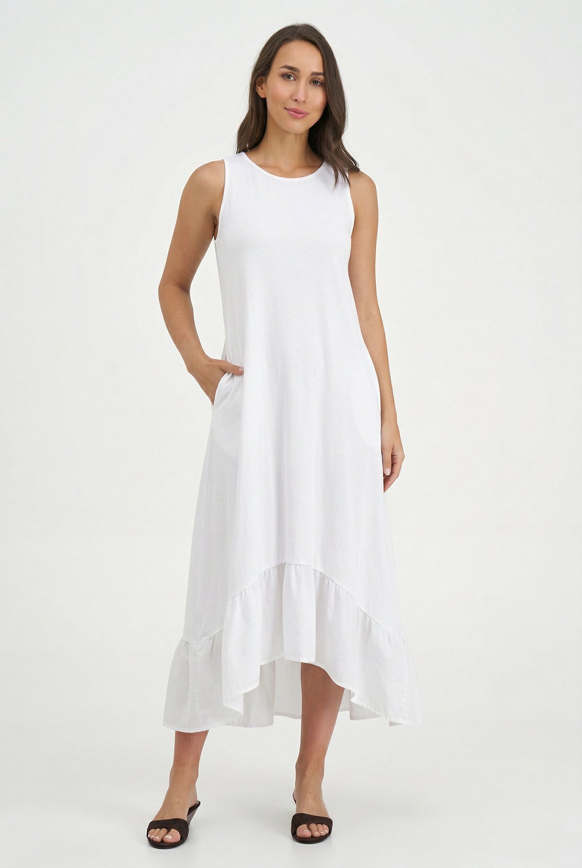 Women's Knit Woven Combo Dress