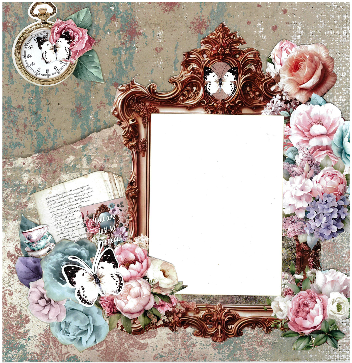 3Quarter Designs Positivi-Tea 12x12 Design Paper & Diecuts Set