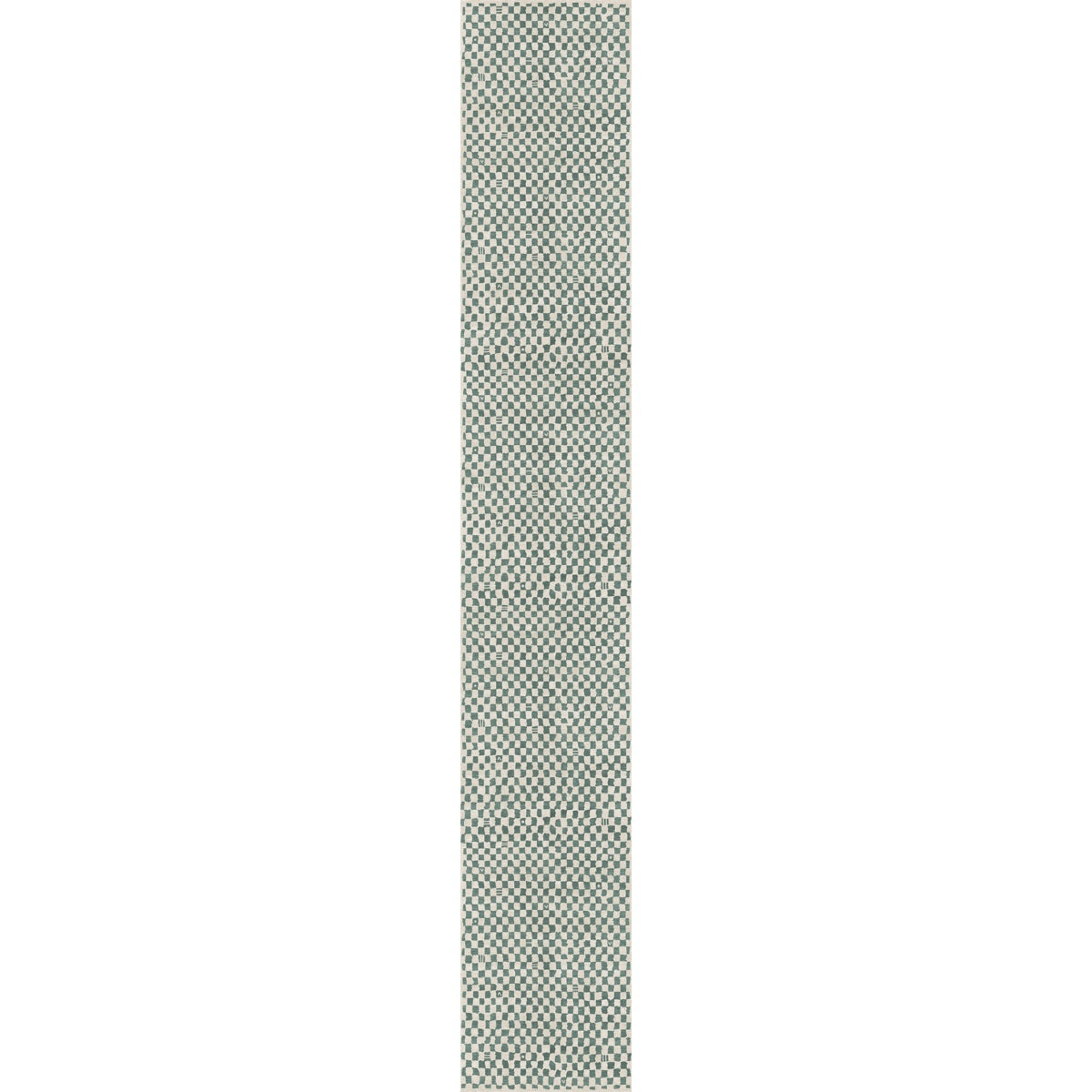 Metro Checkered Slate Green Rug