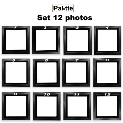 Leinwandbild-Set mit 12 gerahmten Quadraten