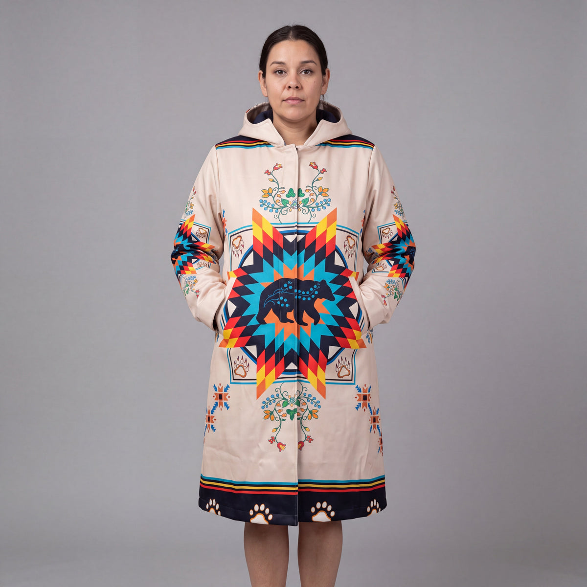 OLDTRIBES Courage bear  Long Coat (white)