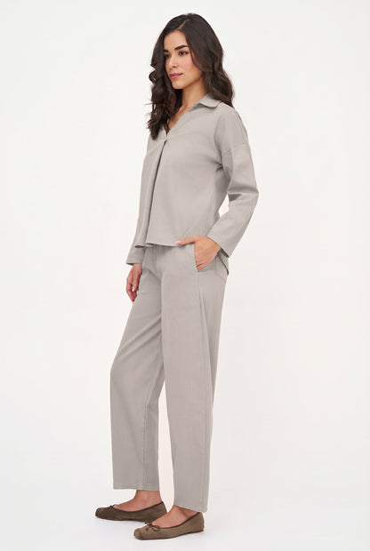 Women's Collared V-Neck Tunic