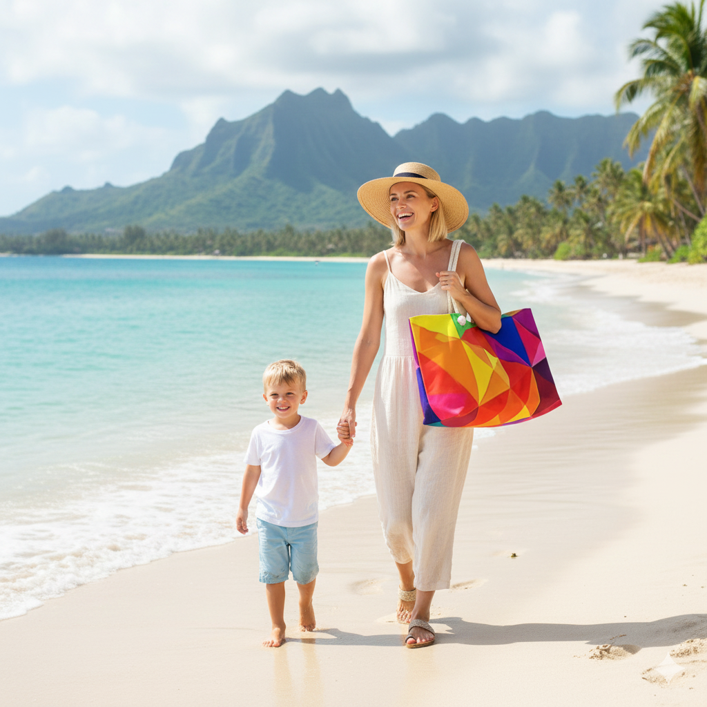 Colorful Geometric Prism Weekender Bag | Bright Abstract Tote | Large Tote Bag - AURABAGS SHOP