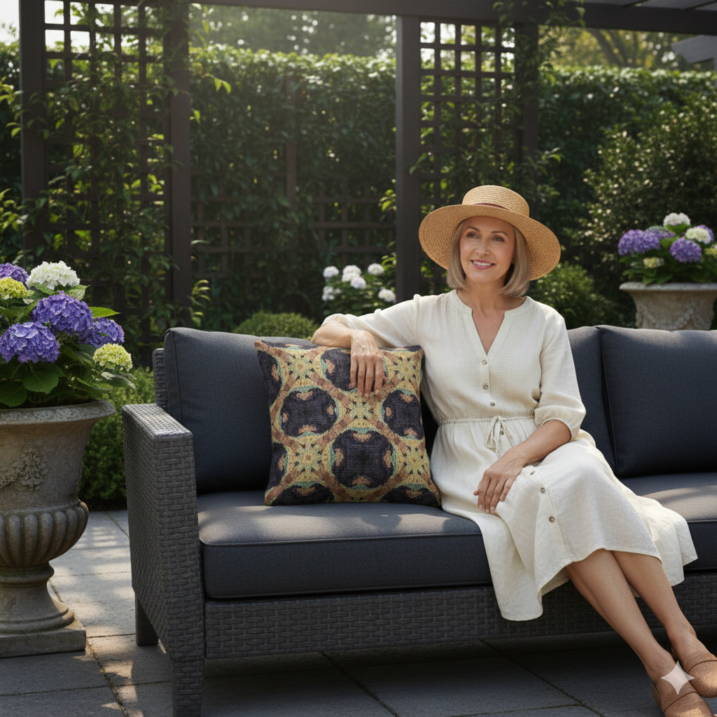 Geometric Mosaic Pattern Woven Pillow | Boho Tile Throw Cushion - AURABAGS SHOP