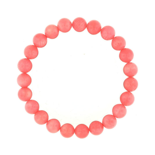 Pink Coral Bead Bracelet (Enhanced)