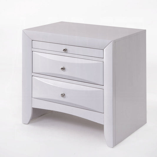 Neend Storage Nightstand - White