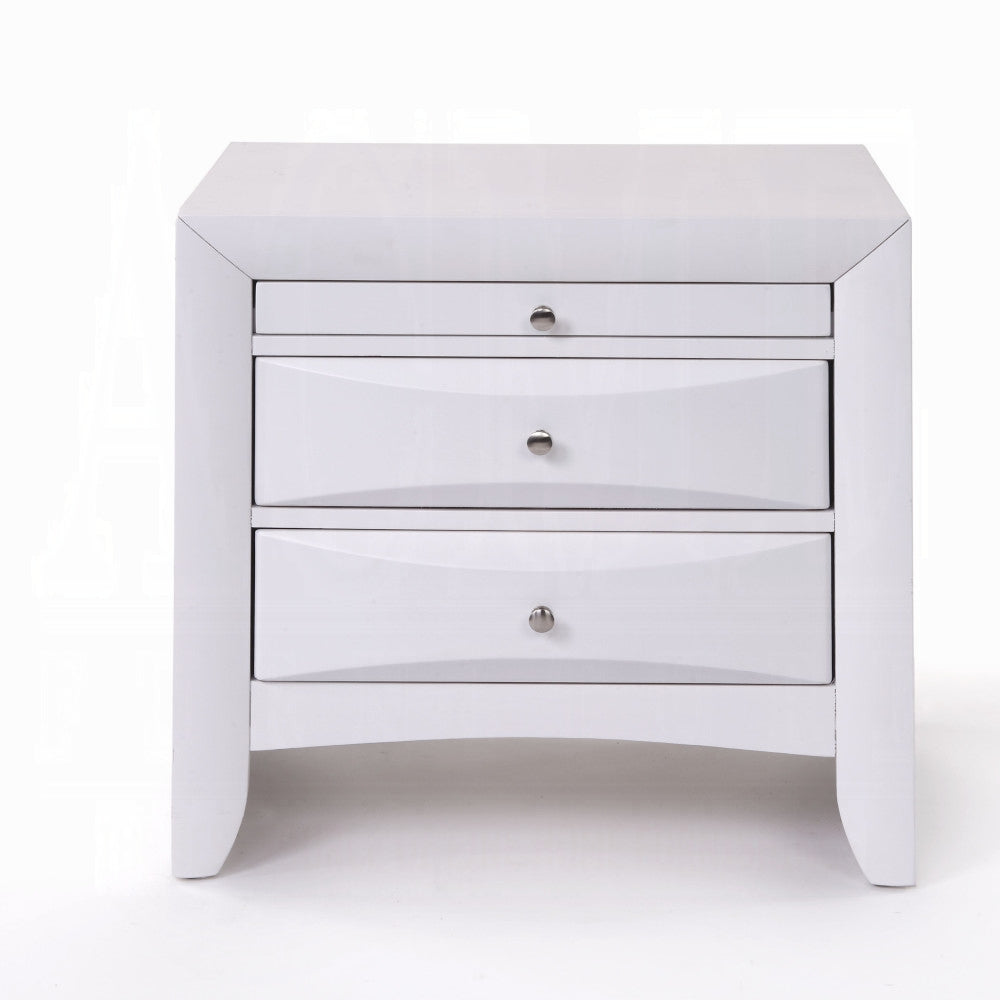 Neend Storage Nightstand - White