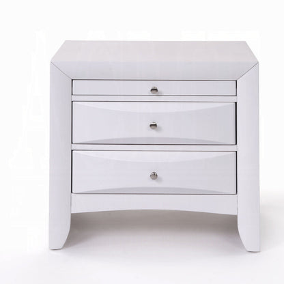 Neend Storage Nightstand - White
