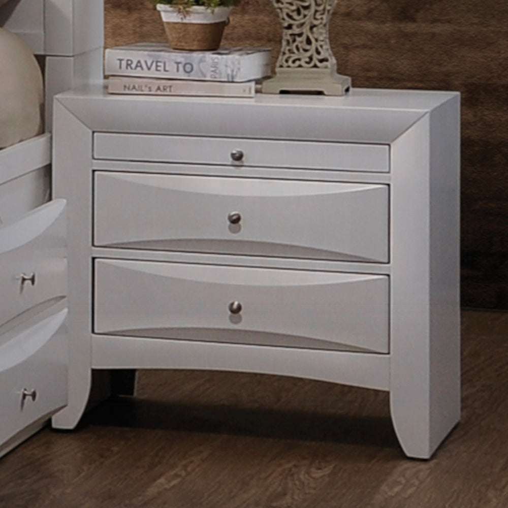 Neend Storage Nightstand - White