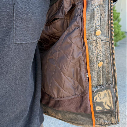 Unik International Men's Reflective Stripe Motorcycle Jacket