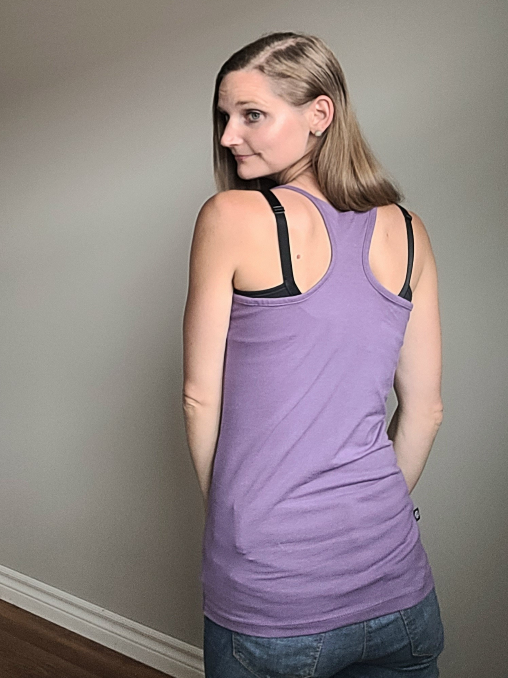 Nursing Tank Top, Lilac Purple- Cotton MADE IN CANADA
