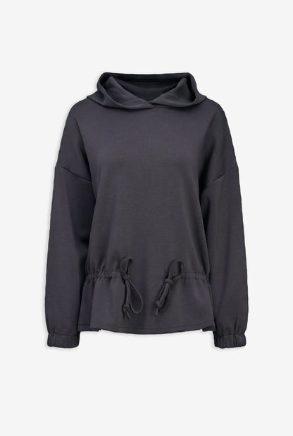 Women's Knit Hooded Sweatshirt, Long Sleeves & Adjustable Waist