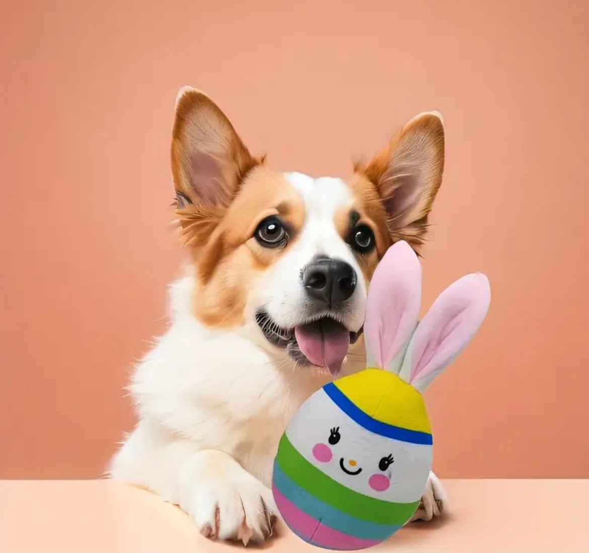 Easter Egg Toy – Plush Bunny Ear Dog Toy