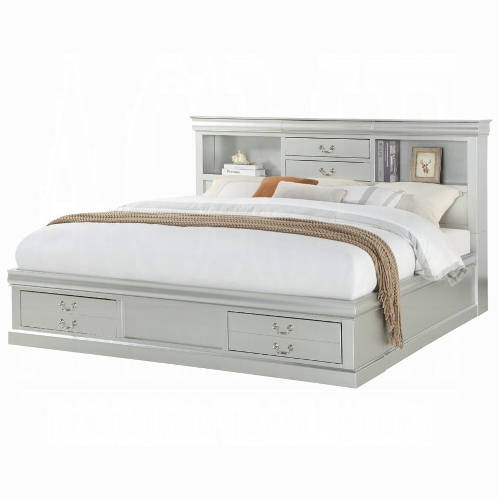 Storea Multi Drawer Storage Platform Bed - White Platinum