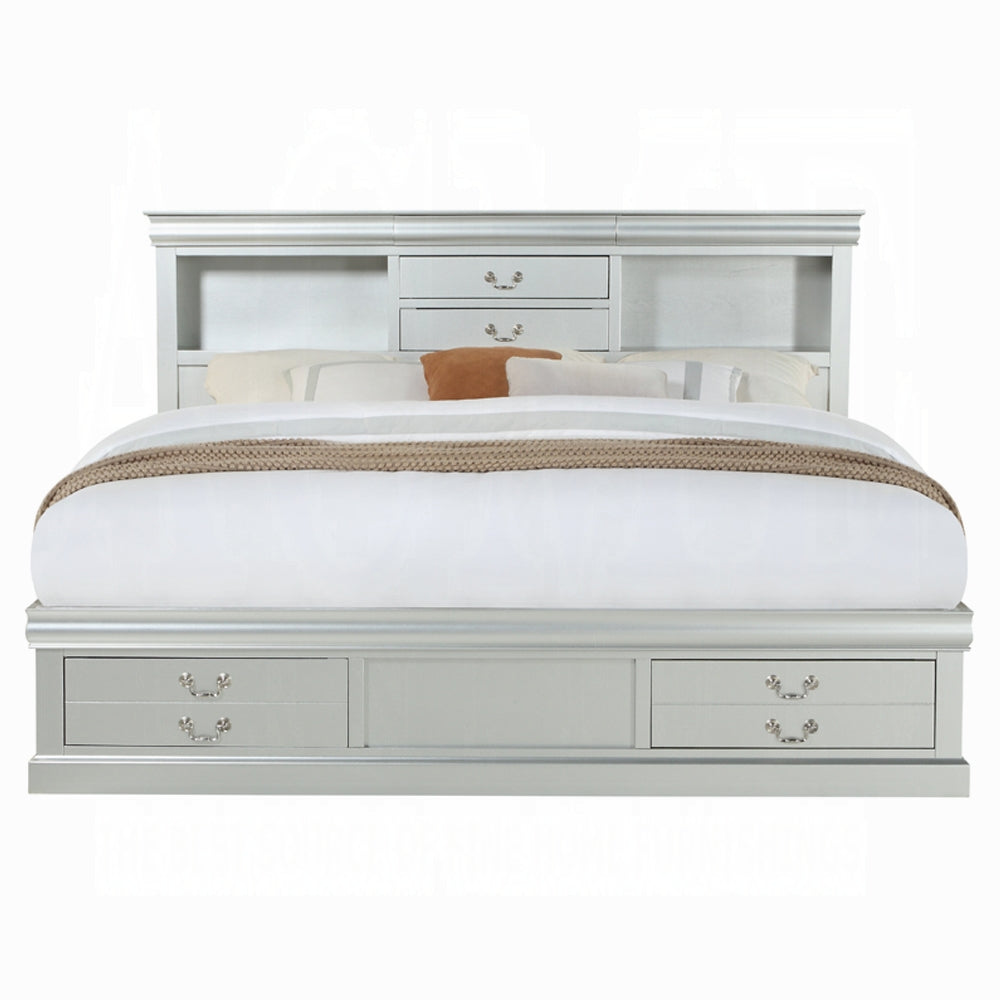 Storea Multi Drawer Storage Platform Bed - White Platinum