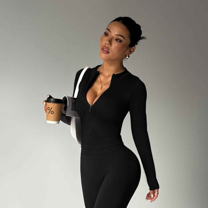 Women’s High-Waisted Yoga Set – Fashionable Casual Sports & Workout Outfit