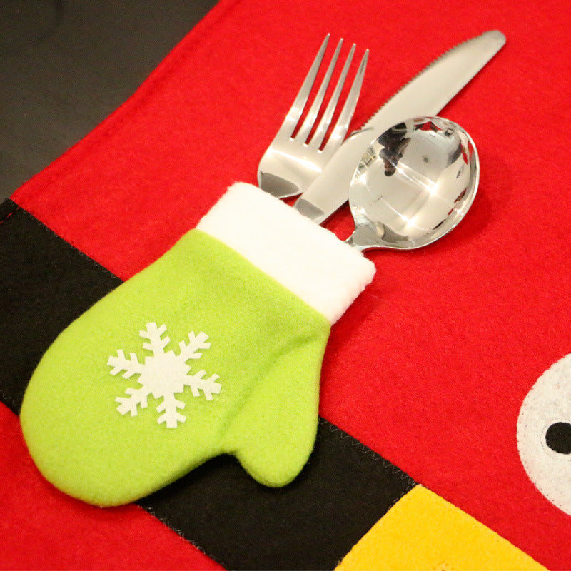 Christmas Table Mat - Holiday Placemat with Cutlery Holder