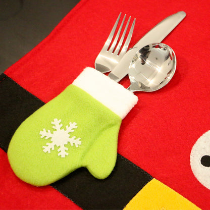 Christmas Table Mat - Holiday Placemat with Cutlery Holder