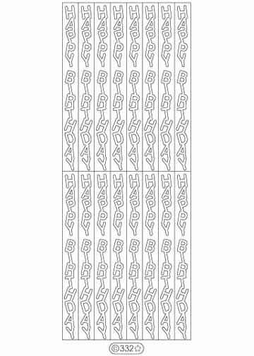 Deco Stickers -  Vertical Happy Birthday