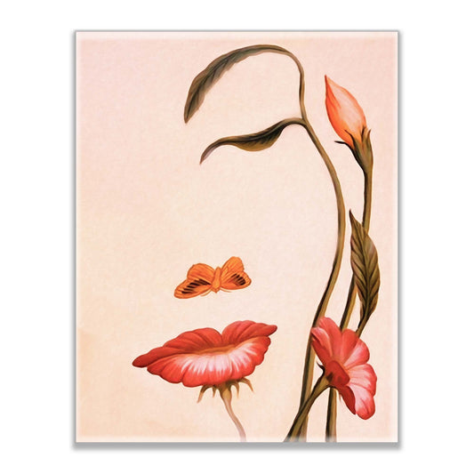 Wandbild Abstraktes Blumengesicht – Feine Leinwand