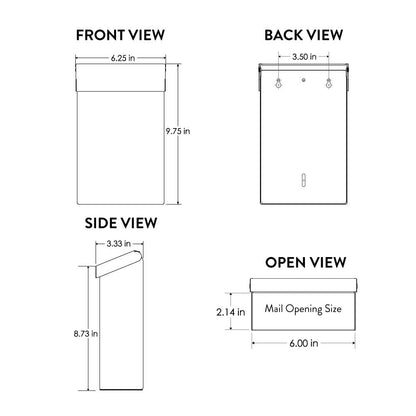 Architectural Mailboxes Modern Heritage Wall Mount Mailbox, Black, Small 🍁 All In One Marketplace Canada