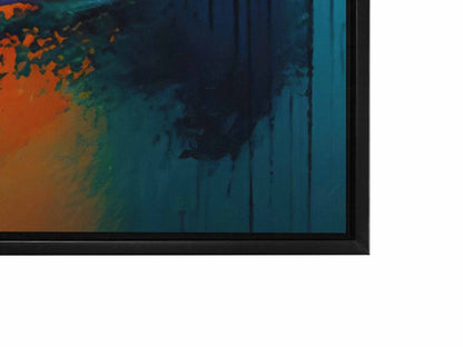 Leinwandbild – Abstraktes Goldblau – Wandkunst