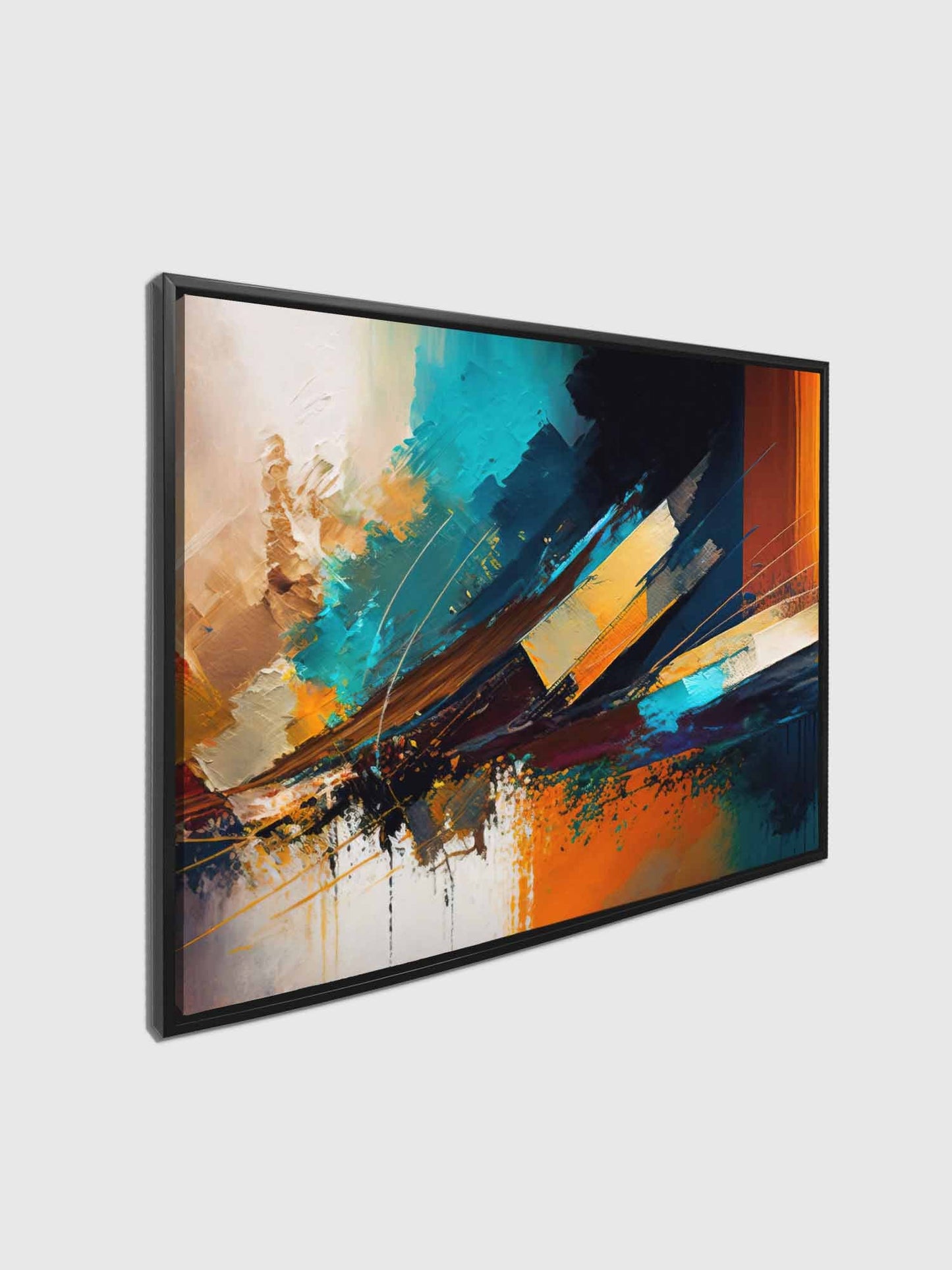 Leinwandbild – Abstraktes Goldblau – Wandkunst