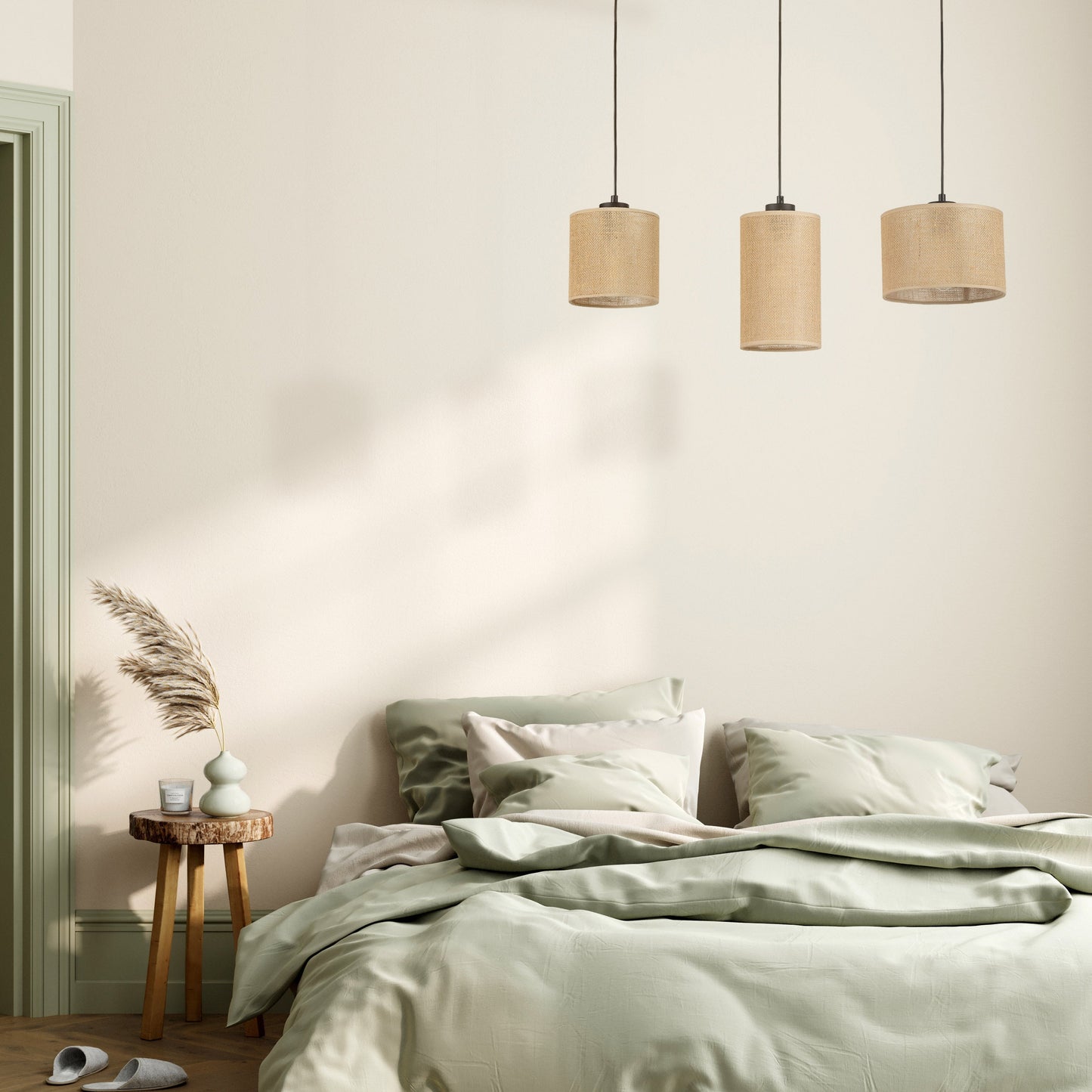JUTE Natural Pendant  Light 3 - AURABAGS SHOP