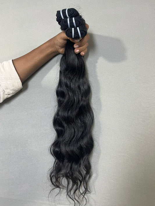 3 Bundle Deal - Indian Raw Wavy Hair Bundles-Save 10%