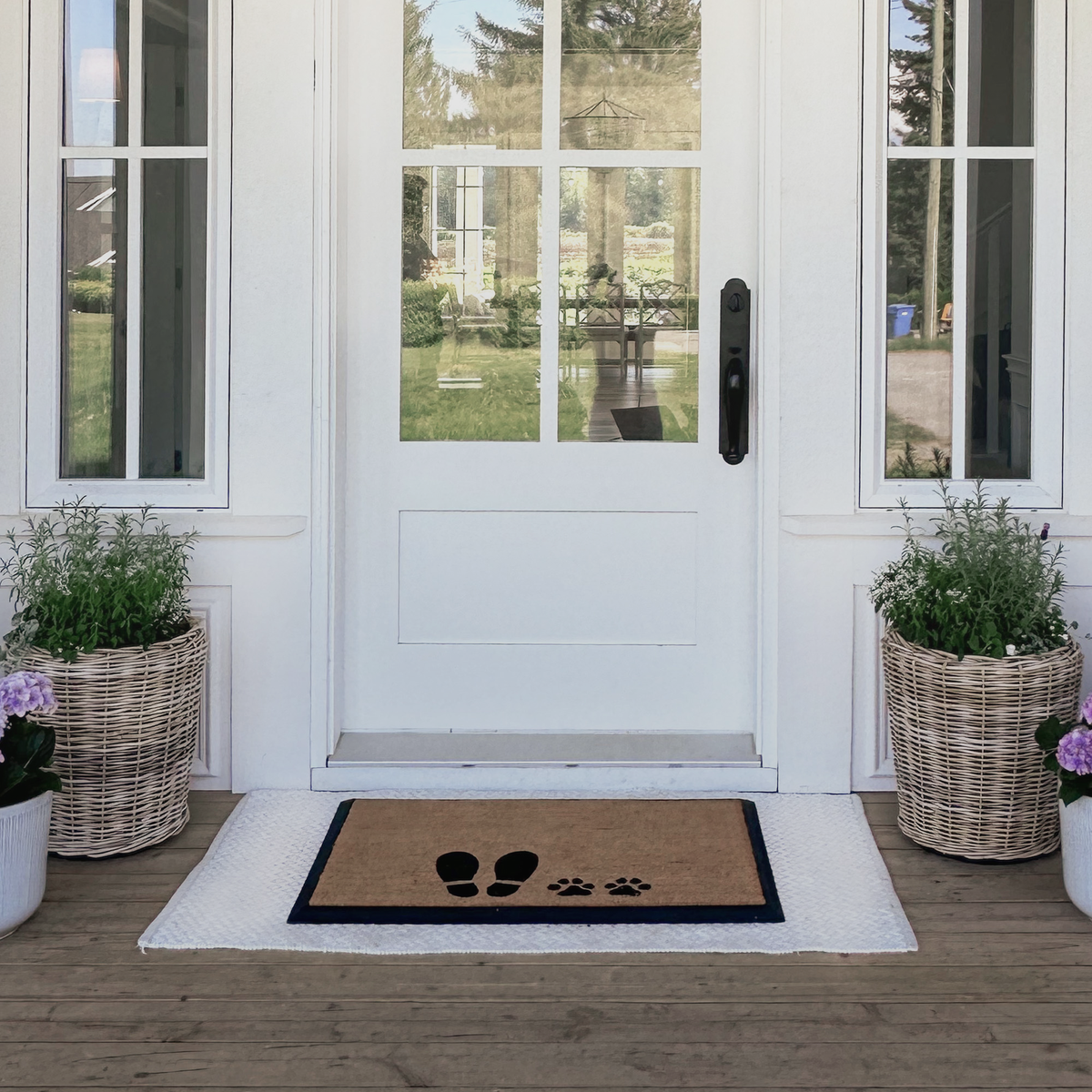 foot + paw rectangular doormat set