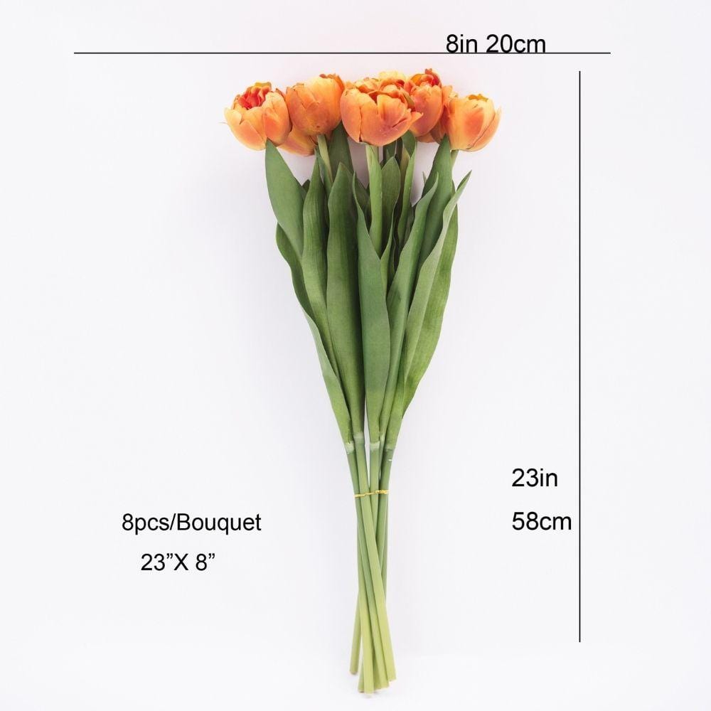 Arleta Künstlicher Oranger Tulpenstrauß 58,4 cm x 20,3 cm (8er-Set)