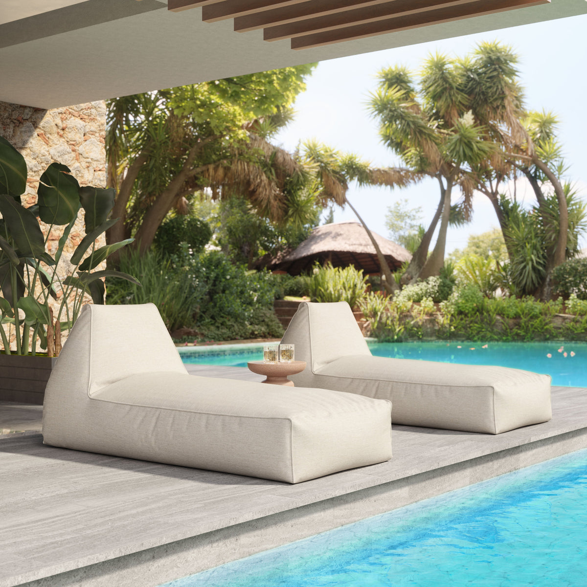 Veranda Indoor/Outdoor Chaise Lounger - Beige