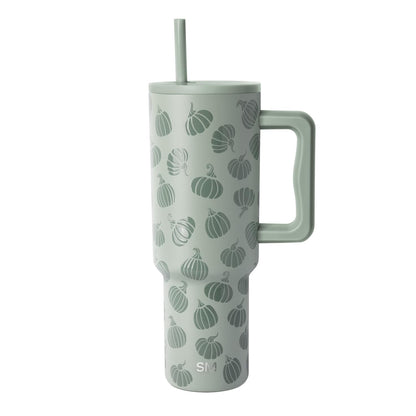 Simple Modern Halloween Tumbler with Handle | 40oz | Pumpkins