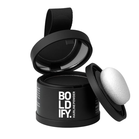 BOLDIFY Hairline Powder - Root Touch Up Hair Color for Gray Coverage - Bald Spot Concealing Hair Powder for Women & Men - 24-Hour Stain-Proof - Black 🍁 All In One Marketplace Canada