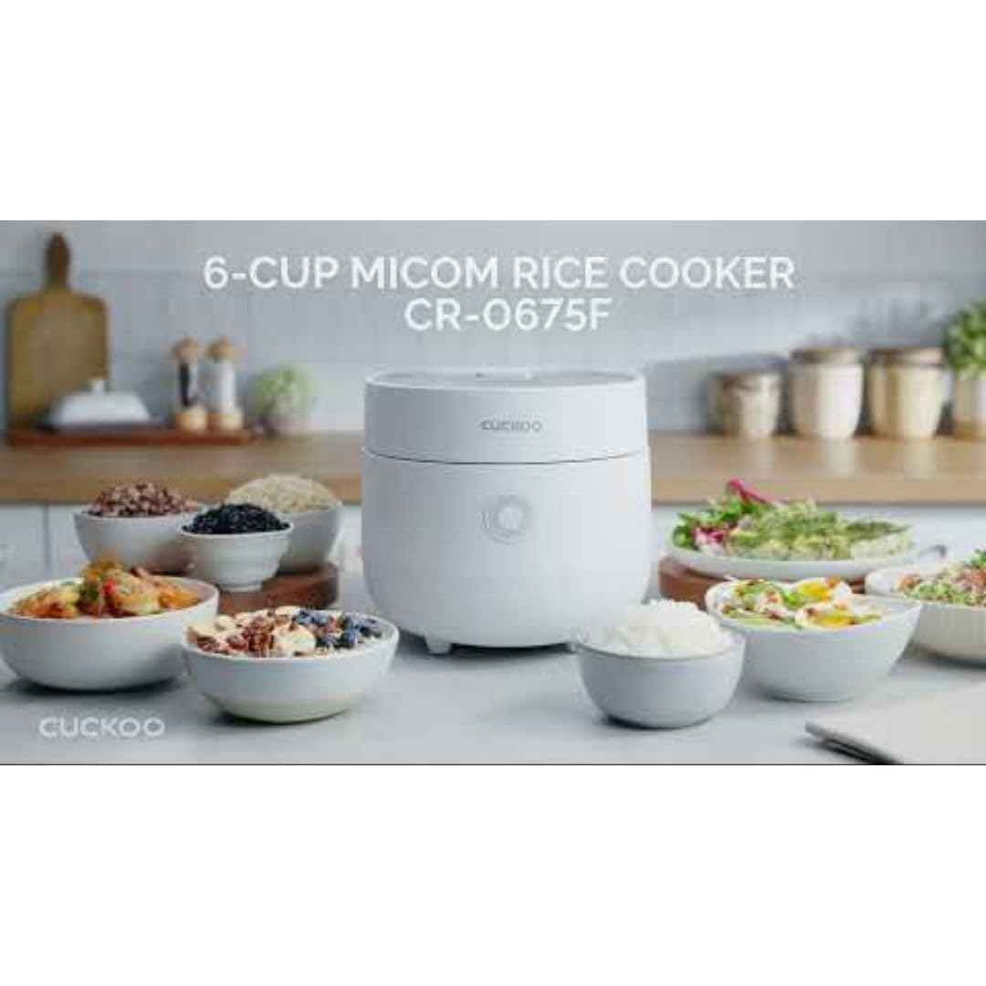 CUCKOO CR-0375FW | 3-Cup (Uncooked) Micom Rice Cooker | 10 Menu Options: Oatmeal, Brown Rice & More, Touch-Screen, Nonstick Inner Pot | White (CR-0375FW) 🍁 All In One Marketplace Canada