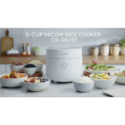 CUCKOO CR-0375FW | 3-Cup (Uncooked) Micom Rice Cooker | 10 Menu Options: Oatmeal, Brown Rice & More, Touch-Screen, Nonstick Inner Pot | White (CR-0375FW) 🍁 All In One Marketplace Canada