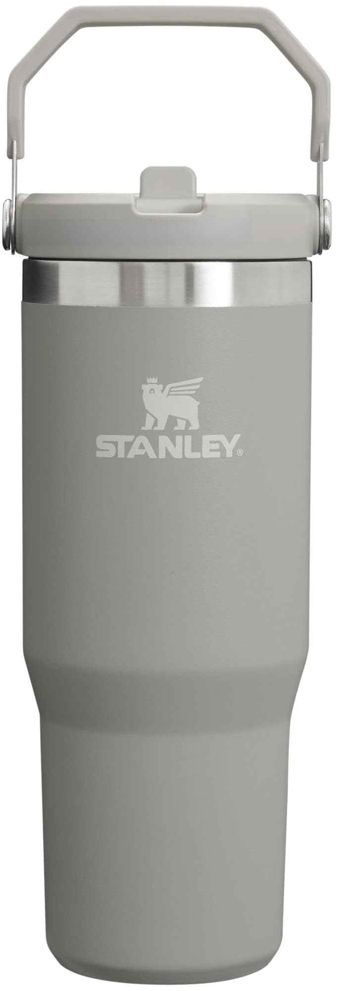 STANLEY IceFlow Flip Straw Tumbler with Handle 30 oz | Twist On Lid and Flip Up Straw | Leak Resistant Water Bottle | Insulated Stainless Steel | BPA-Free | Ash 🍁 All In One Marketplace Canada