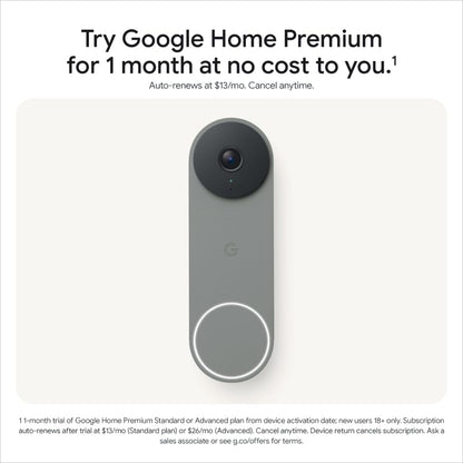 Google Nest Doorbell (Wired, 3rd gen) - 2K Video and Gemini - Hazel 🍁 All In One Marketplace Canada