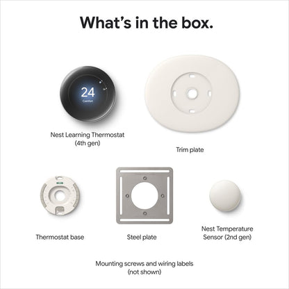 Google Nest Learning Thermostat (4th Gen) with Temp Sensor - Obsidian 🍁 All In One Marketplace Canada
