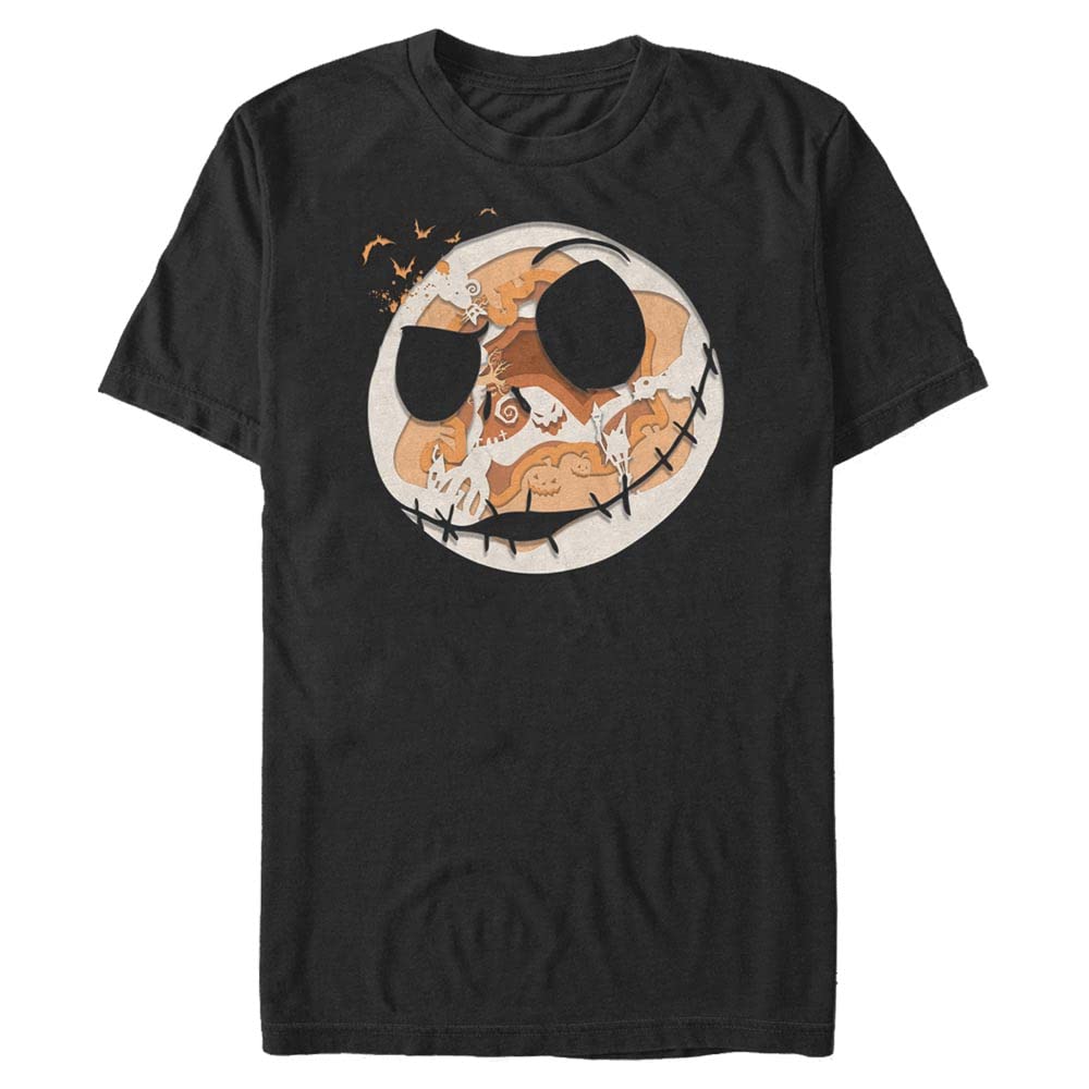 Disney Big & Tall The Nightmare Before Christmas Paper Halloween Men's Tops Short Sleeve Tee Shirt, Black, Large Big Tall
