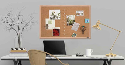 Quartet Natural Cork Bulletin Board, 23” x 17”, Wood Finish MDF Frame, Self-healing Cork (2642638034) 🍁 All In One Marketplace Canada