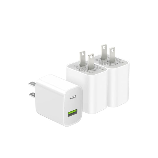 3 Pack USB C Charger Block, Dual Port Type C Wall Charger Fast Charging 20W Power Adapter Cube for iPhone 14/14 Pro/14 Pro Max/14 Plus/13/12/11, XS/XR/X, iPad, Samsung, More 🍁 All In One Marketplace Canada