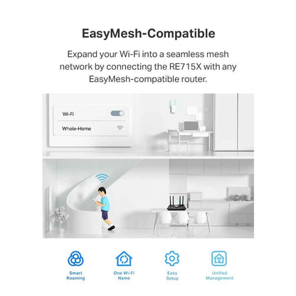 TP-Link AX3000 WiFi 6 Range Extender WiFi Booster (RE715X) – Dual-Band up to 3 Gbps, EasyMesh Compatible, OneMesh, Gigabit Port, Smart Signal Indicator, WPS Setup, WPA3 Security 🍁 All In One Marketplace Canada
